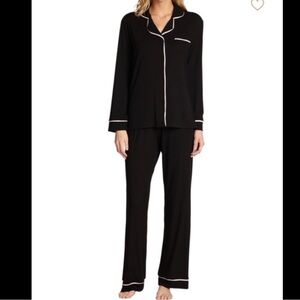 Cosabella Black Pajama Set with White Piping